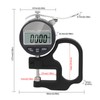 Digital Thickness Gauge 0.001mm/0.00005in 0‑12.7mm Electronic Micrometer Thickness Meter with