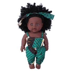 30cm Reborn Baby Dolls African Baby Girl Black Skin Curly Hair Vinyl Doll Child Toy