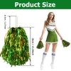 Hooshing 24PCS Green and Gold Pom Poms Cheerleading Metallic Foil