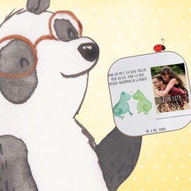 Mr. & Mrs. Panda Personalisierter Foto Untersetzer Frosch Liebe - Geschenk, Heiratsantrag, Verliebt, Freundin, verliebt, Liebesbeweis, Kuss,