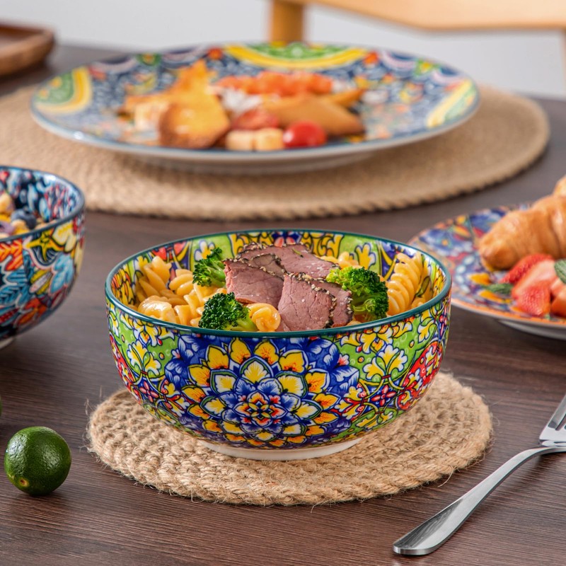 vancasso 12 Pieces Dinnerware Sets, Plates and Bowls Set, Porcelain
