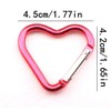 Heart-Shaped Carabiner Clip, Aluminium Alloy Keychain, Spring Snap Hook for