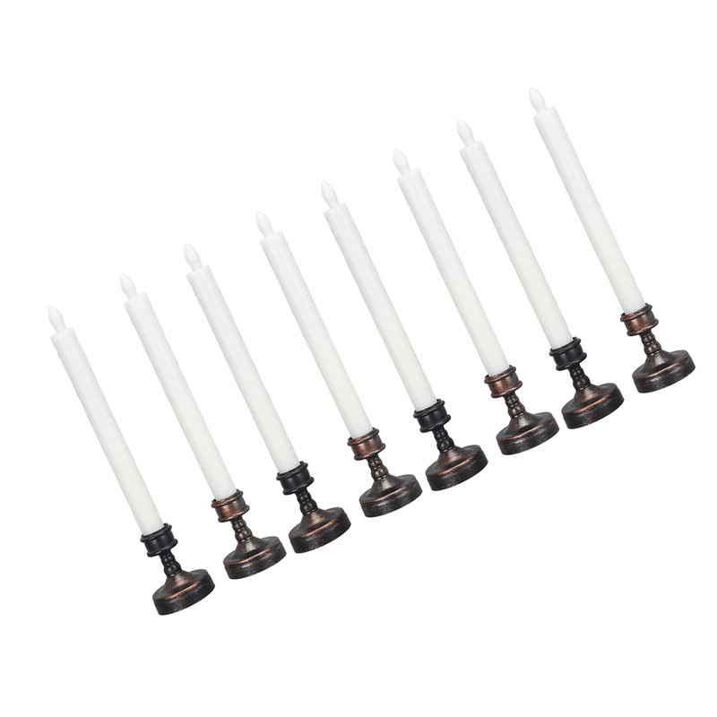 8PCS LED Taper Candle Flameless Window Candle Remote Control Warm