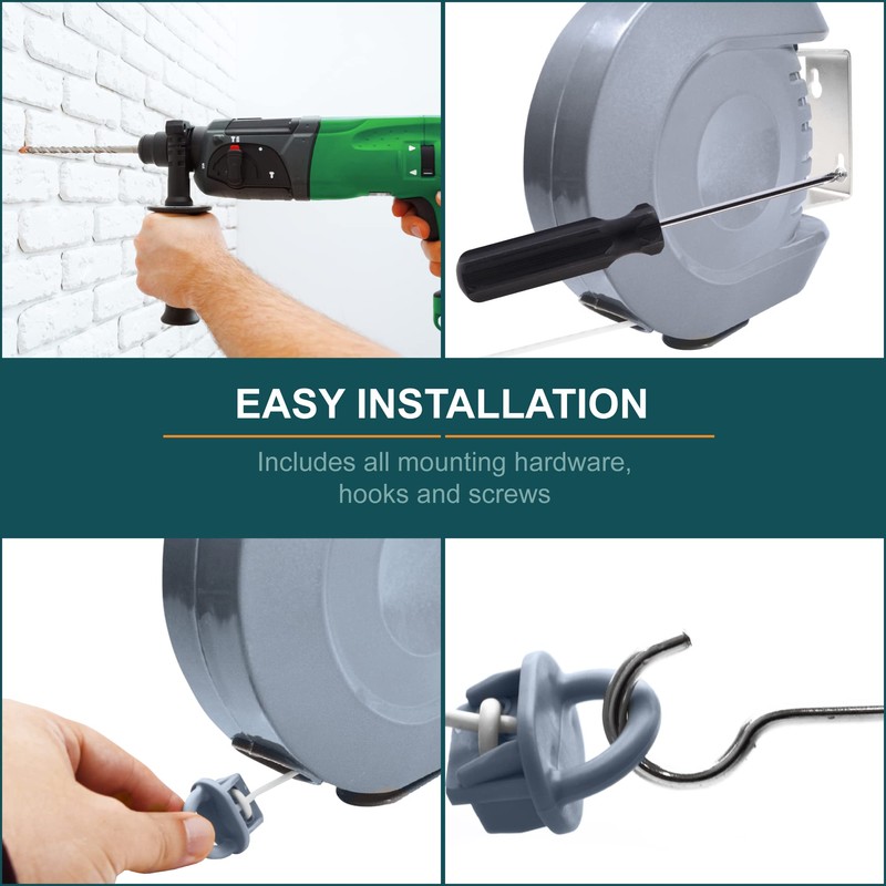 Our House Retractable Clothes Line, 15 Metre Extendable Washing Line