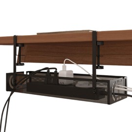 Under Desk Organizer | Multifunctional Cord Organizer,Metal Mesh Table Accessories, Reusable Cable Management for Home, Studio