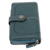 RFID Blocking Leather Wallet Large Capacity Double Snap Button Women