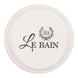 Le Bain Soap Dish Round Storage Holder Ceramic Black & White Bathroom