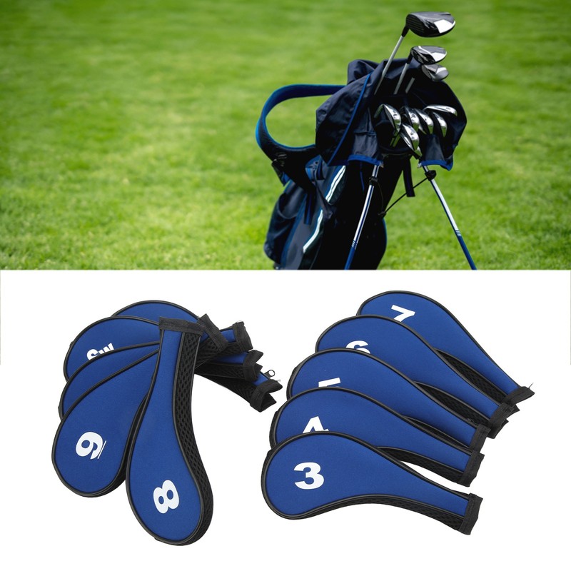 10pcs Golf Iron Head Cover with Number Printing Neoprene Zippered