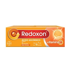 Redoxon Vitamina C 1000mg, Vitamina C Diria, Prevencin de Resfriados, Sabor Naranja, 10 Tabletas Efervescentes                                        