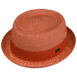 Lipodo Ennario Pork Pie Straw Hat Men - Made in Italy Porkpie Sun Spring-Summer Summer - XL (60-61 cm) red