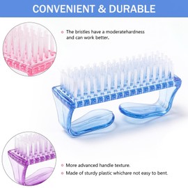 5PCS Handle Grip Nail Brush, Hand Fingernail Scrub Cleaning Brushes for Toes and Nails Cleaner, Pedicure Scrubbing tool kit for Men and Women (Multicolor)