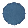 fanquare Navy Blue Round Placemats Set of 4, 15" Embroidered