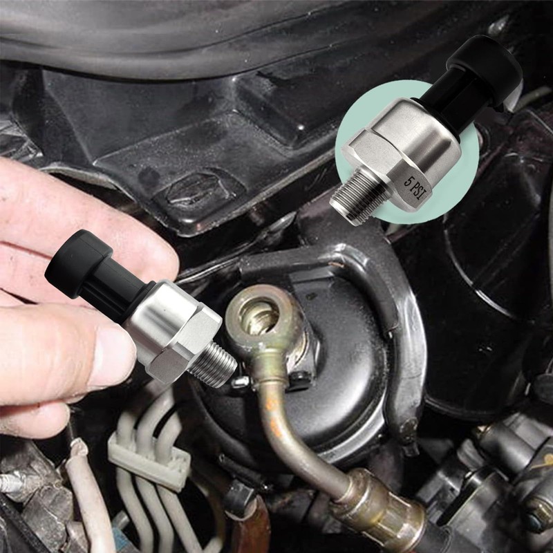 Pressure Transducer Sender Sensor with Connector, Stainless Steel 1/8”-27 NPT