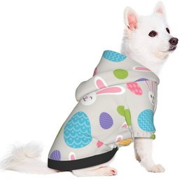 Happy Easter Rabbit Pattern Dog Hoodies Pet Costume Clothes Winter Hoodies Sweaters for Small Dogs Medium