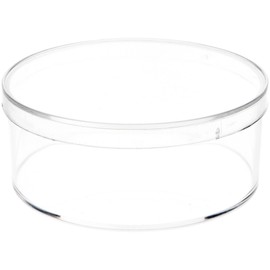 Pioneer Plastics 015C Clear Small Round Plastic Container, 3.3125" W x 1.3125" H, Pack of 12