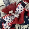 Patriotic Welcome Wreath with Wood Look Gray Background Handmade Deco