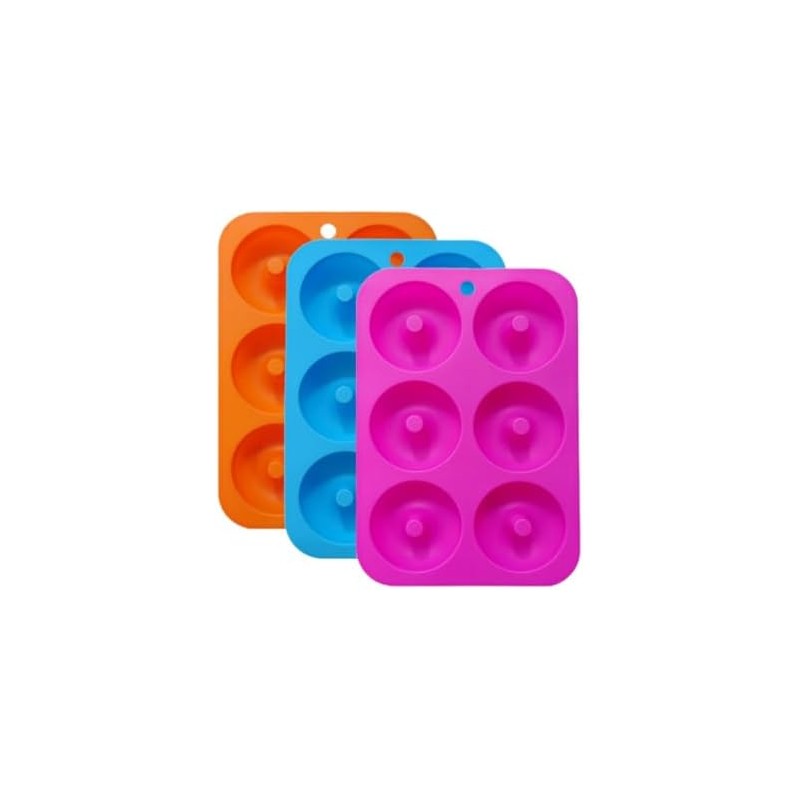 Molde de silicona para hornear rosquillas de 6 cavidades (paquete