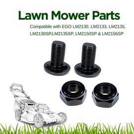 5640321002 Lawn Mower Blade Bolt&5630351002 Lock Nut Kit–Compatible with EGO LM2130,LM2133,LM2130SP,LM2135SP,LM2150SP&LM2156SP–Replacement Hardened Steel Blade Bolt and Nut Set (2-Pack) (Black)