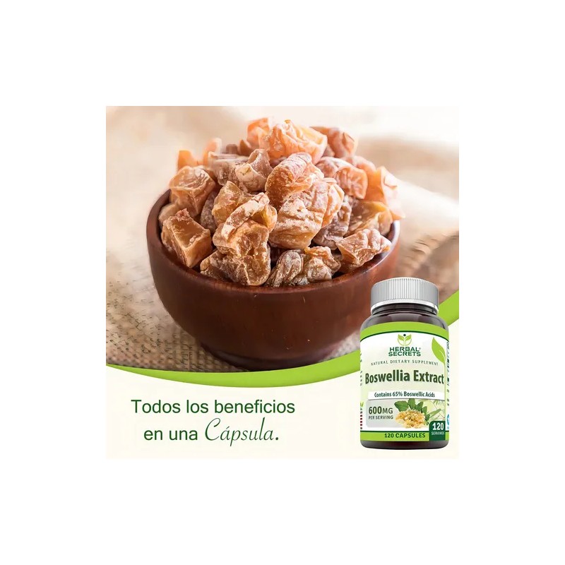 Herbal Secrets Boswellia Extract Serrata 600mg 120 Cápsulas Sabor Sin