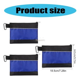3pz Bolsa De Herramienta Pequeña Con Cremallera, Impermeable Color Azul Y Negro