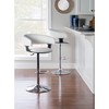 Powell White Faux Leather Barrel & Chrome Adjustable Height Barstool
