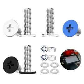 License Plate Screws - Number Plate Screws for Number Plate Holder, Motorcycle Number Plate Holder, Stainless Steel Screw Set with Flange for Motorcycle, Moped, Scooter (6 Pieces, M5 x 17 mm)