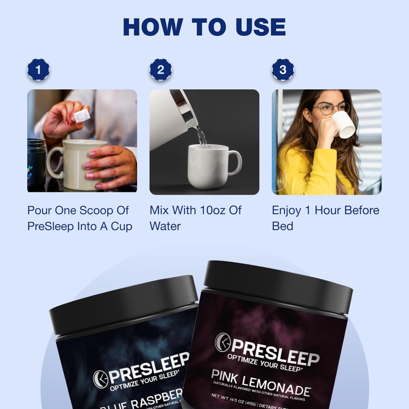 PreSleep Natural Sleep Powder – Melatonin-Free Sleep Aid with Magnesium