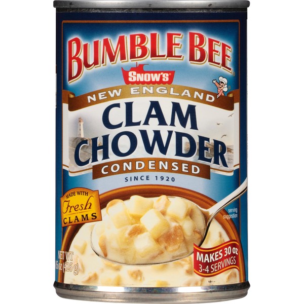 Bumble Bee Snow's Condensed New England Clam Chowder, 15 Ounce Can 12 Count