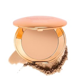 MCoBeauty - Polvo prensado Miracle Flawless - 3 tonos medios cálidos - Polvo compacto de ajuste con extracto de flor de rosa y aceite de almendra dulc
