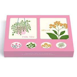 Studio Oh! Assorted Mini Note Card Sets with Stickers, 12 Blank Cards, Stickers & Small Envelopes, Greeting Notecards for Birthday, Thank You Notes, 260 GSM Textured Paper Weight, Floral Notes