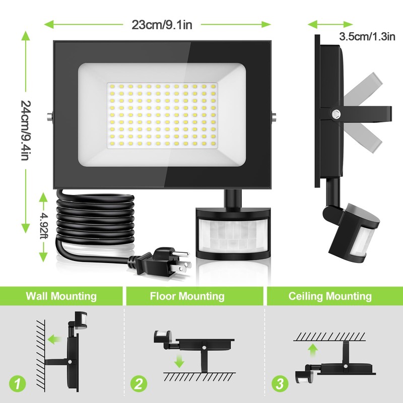 Sararoom 2Pack LED Flood Lights Outdoor, 100W 10000LM Super Bright