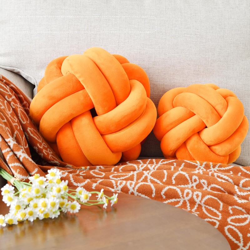VBGYA Knot Ball Pillow, Round Decorative Throw Pillows Cushion, 11