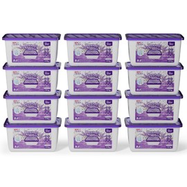 W&E Choice Moisture Absorbers With Lavender Scent, Portable Dehumidifier for Closet & Bathrooms, Kitchen, Humidity Absorber Odor Eliminator Absorber, 12Pack