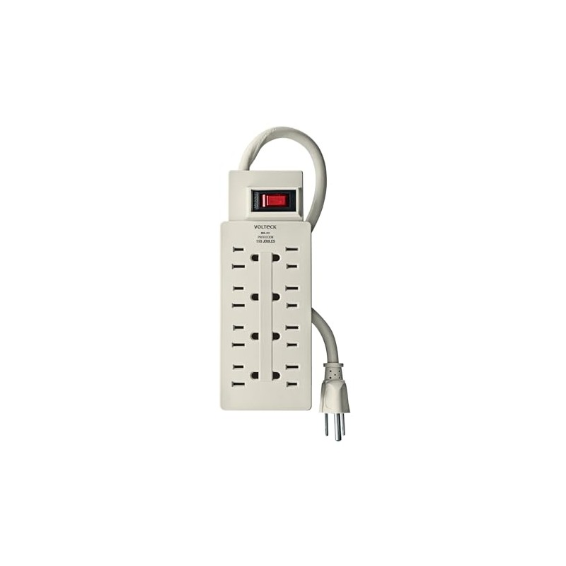 Volteck MUL-811, Multicontacto uso rudo, 8 entradas, supresor, 110 joules