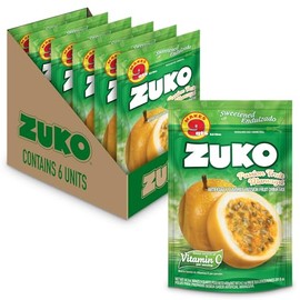 Zuko Passion Fruit Instant Powder Drink Family Pack, 14.1 oz, Pack of 6