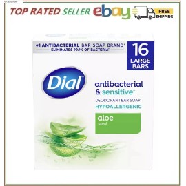 Dial Antibacterial Bar Soap, Aloe Scent, 4 oz., 16 pk.