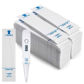 Occewoker Digital Thermometer Probe Covers, 100 Pcs Disposable Covers, Universal Electronic Thermometer Cover for Home, Health Center, Hospital, Clinic (White)