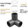 10Pcs 3 Way Elbow Connectors, Furniture Grade PVC Pipe Connectors