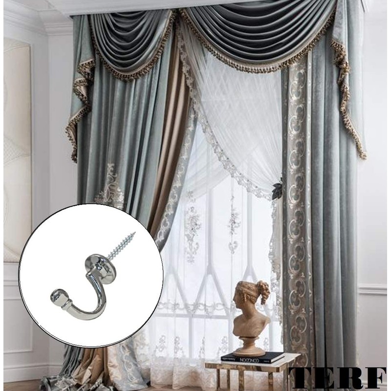 TERF® Traditional Type Polished Chrome Curtain Drapery Hold Back Tie