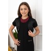 BlackButterfly Kids Satin Short Sleeve Bolero Childrens Girls Shrug (Black,