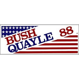 Bush Quayle 88 Stars and Stripes Bumper Sticker (Vintage 1988 Politics)