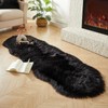 AMTOVO Faux Sheepskin Rug, Black Ultra Soft Fluffy Shag Area