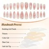 GlamRays 24 Piece Almond Shaped Flowers Pearl 3D Waves Nail