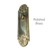 Refined antique style door trim escutcheon plate in the Polished
