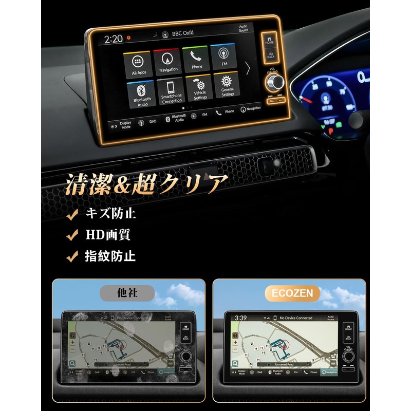 ECOZEN Honda Civic Type R Fl5 Car Navigation Film, Tempered