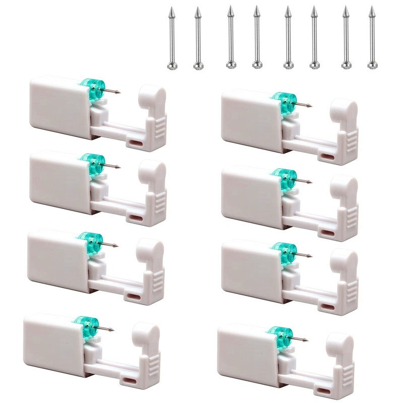 8Pcs Disposable Sterile Nose Piercing Kit Tool Safety Portable Self