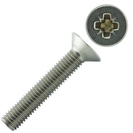 Eisenwaren2000 | M2.5 x 4 mm Countersunk Screws with Phillips Z (Pack of 10) - DIN 965 - ISO 7046 Countersunk Head Screws - Threaded Screws - Full Thread - Stainless Steel A2 V2A - Rustproof