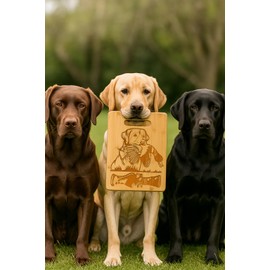 Duck Call Hunting Scene Bamboo Cutting Board, Labrador Retriever Holding Duck Design, Kitchen Chopping Block Gift