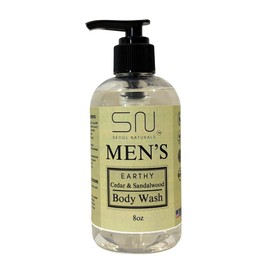 Seoul Naturals Men's Body Wash, Earthy Cedarwood and Sandalwood, k beauty, 8 oz