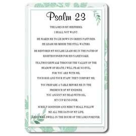 QYAYIK Bible Verse Wall Decor, Christian Gifts, Serenity Prayer Wall Art, Psalm 23, Scripture Wall Art Decor for Farmhouse Home Porch Office Bedroom Bathroom, 8 x 12 Inches